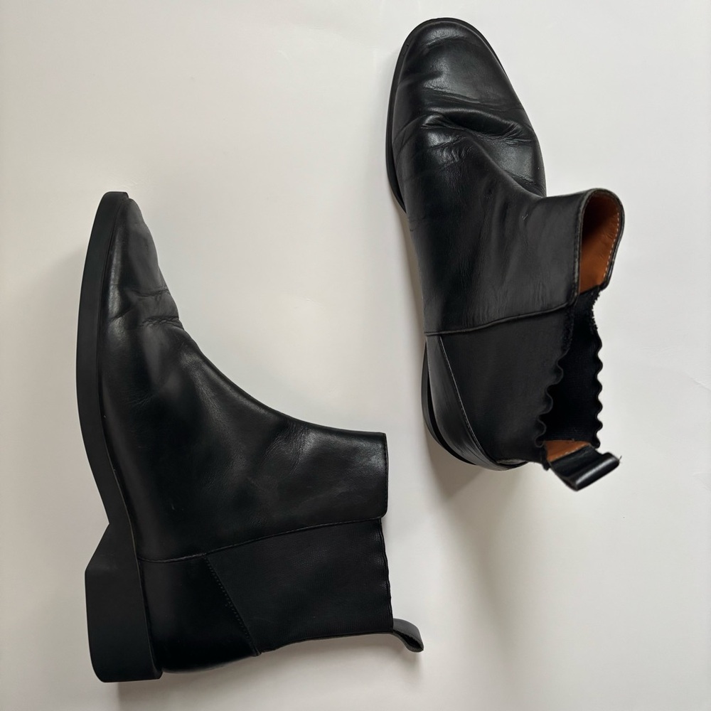 & Other Stories Black Leather Ankle Boots Size 40 (9.5)